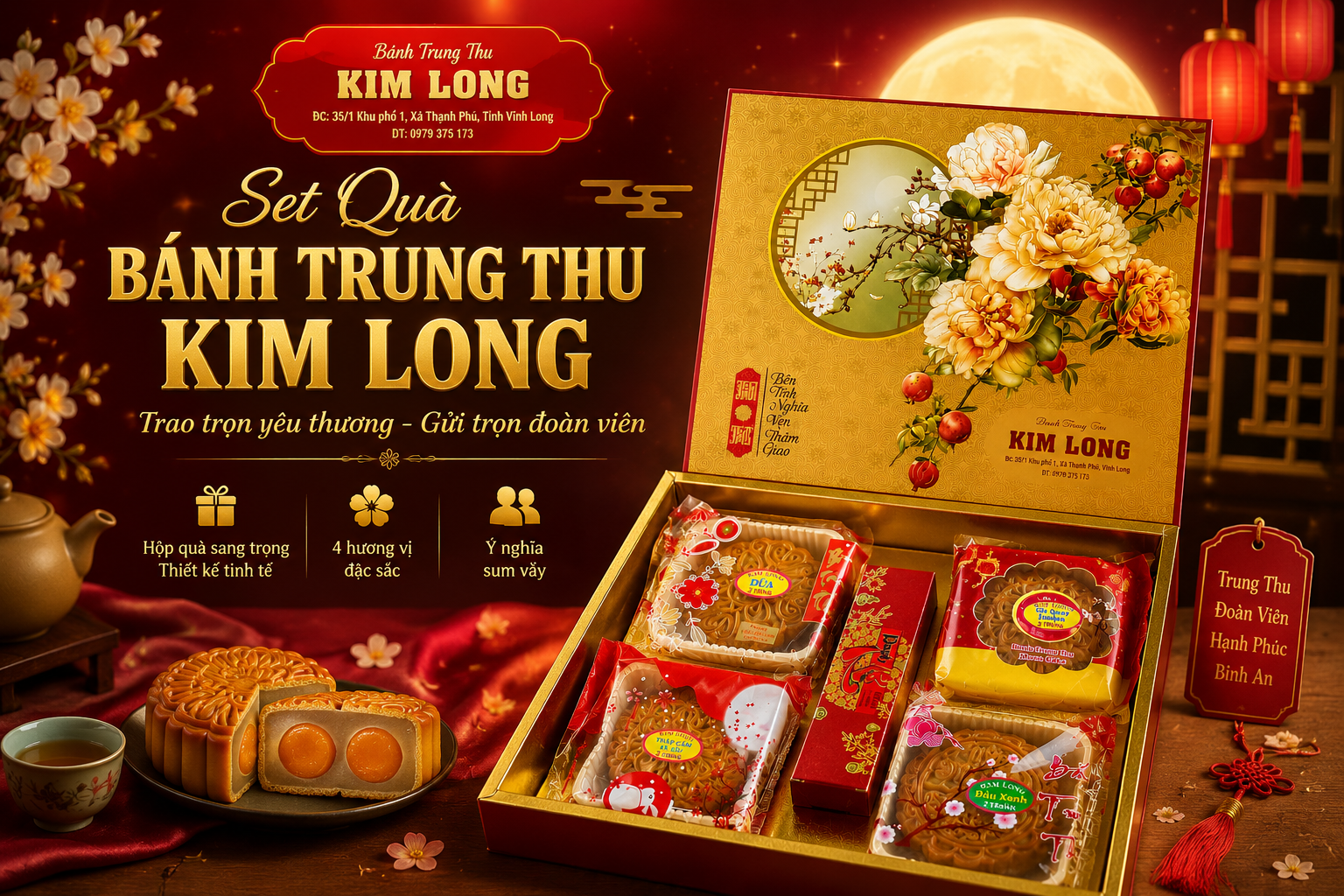 set qua banh trung thu kim long